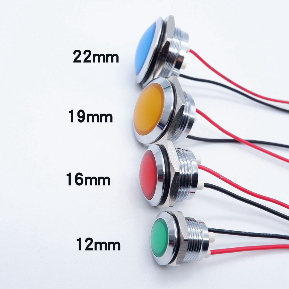 10pcs 12/16/19/22mm Metal LED  - Signal Panel Orange ulasan dan harga