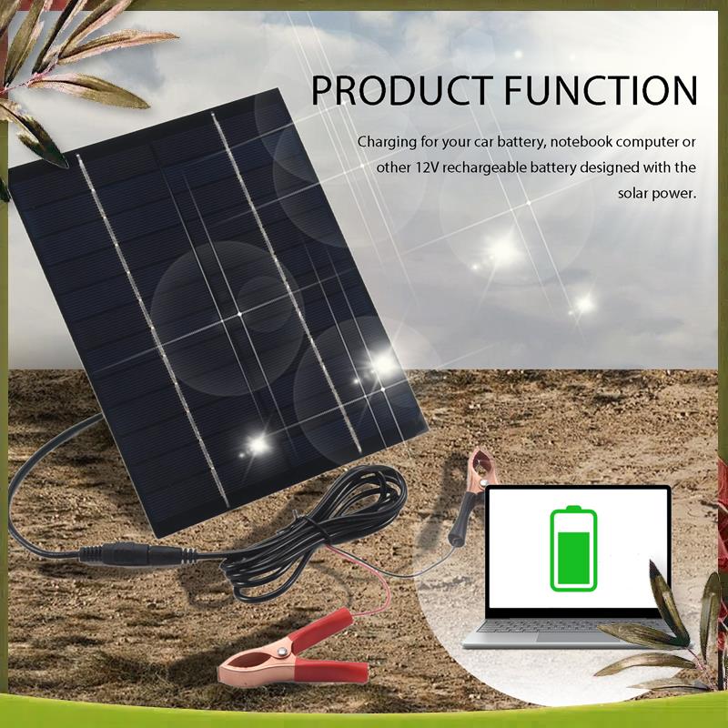 AB98-5.5W 12V Solar Panel Batt - Solar Emergency Charger ulasan dan harga