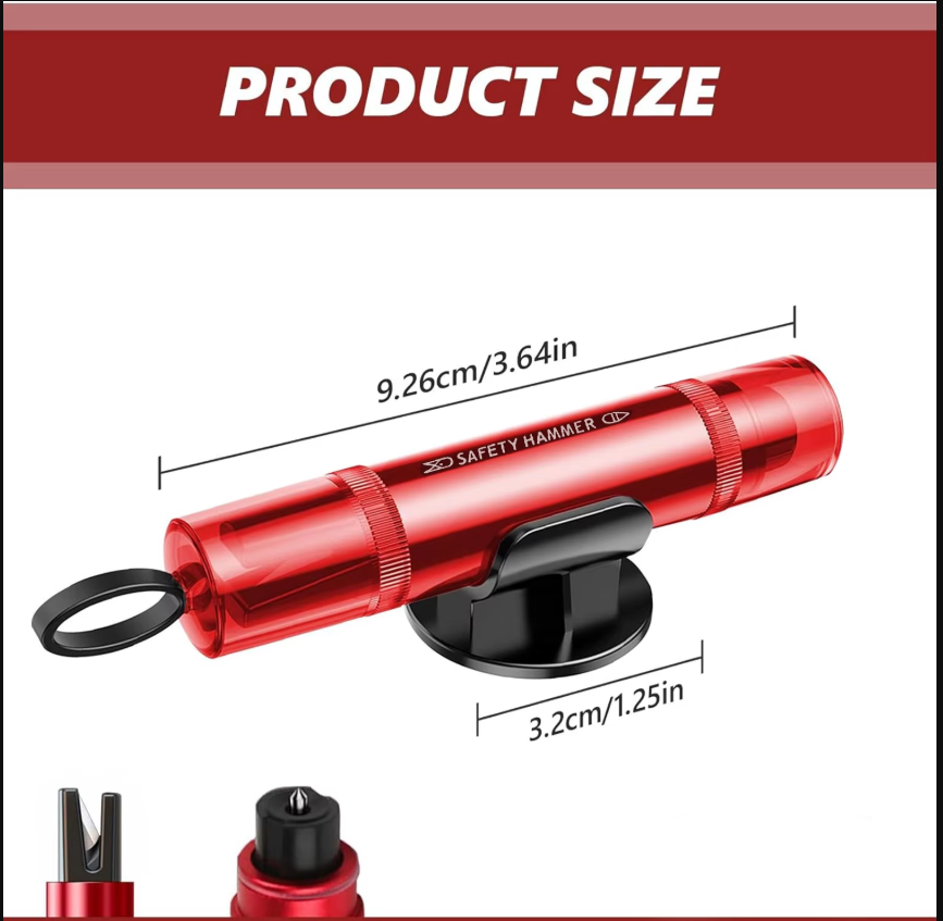 Car Safety Hammer Window Glass - Rescue Rope Throw ulasan dan harga