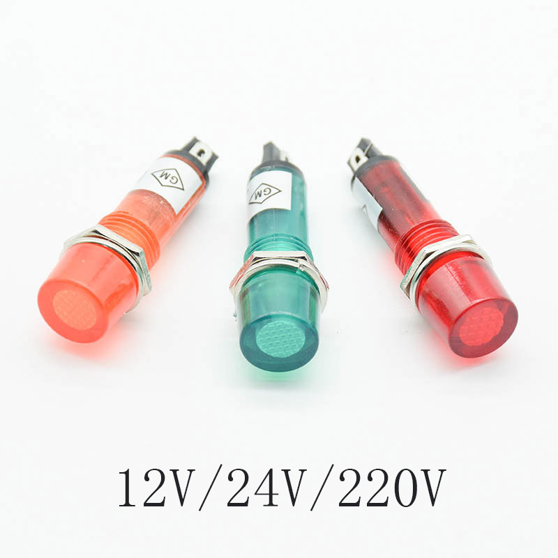 5Pcs 220V 12V 24V DC Mounting  - Signal Panel Orange ulasan dan harga
