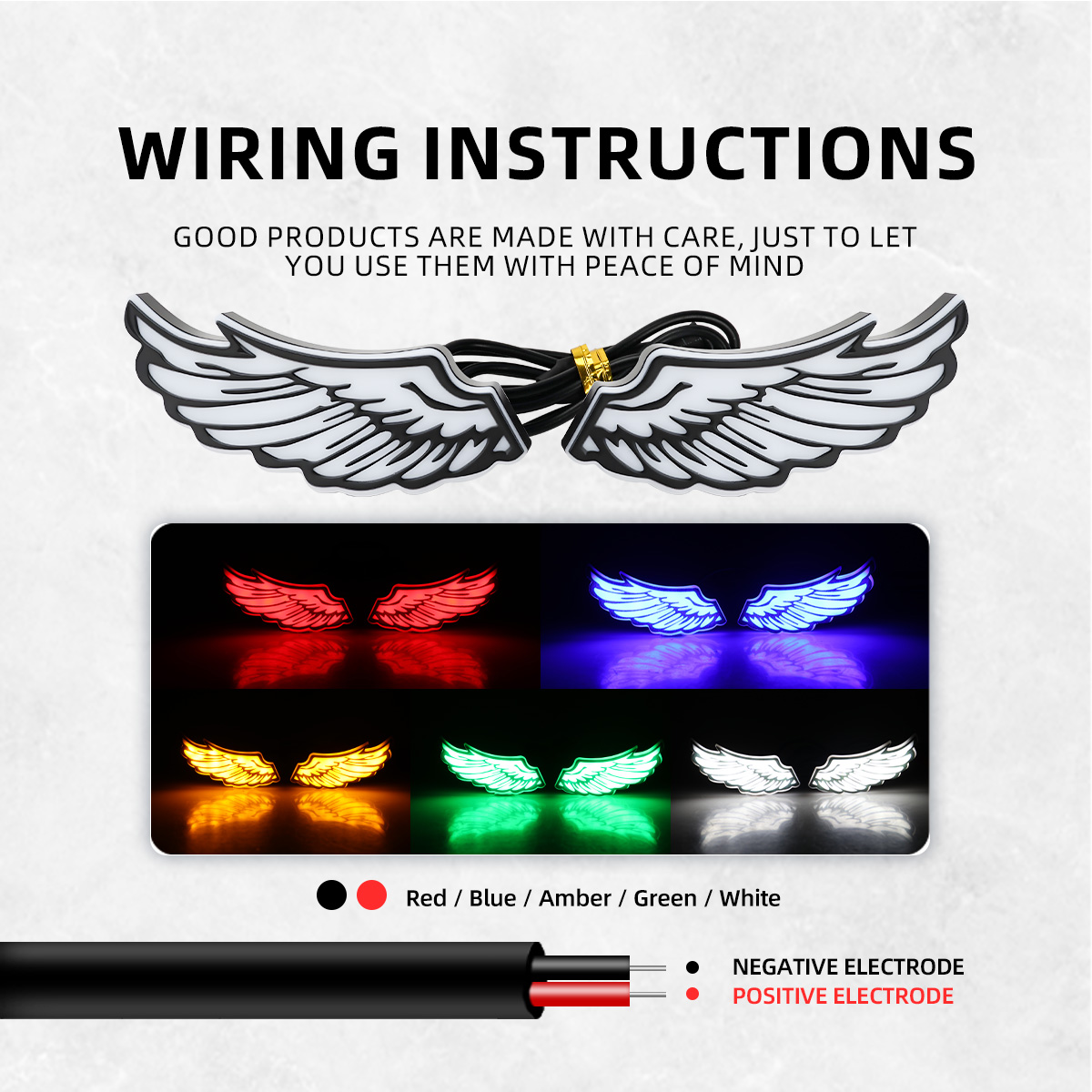 1Pair Motorcycle Angel Wings L - Sos Light Strobe ulasan dan harga
