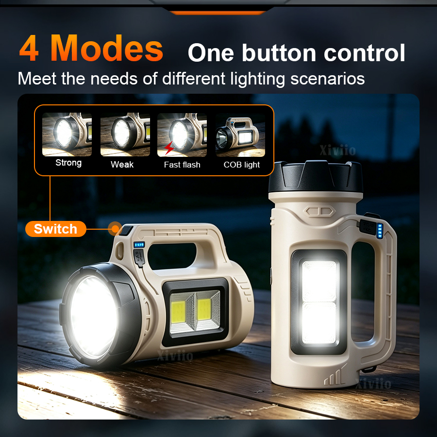 Multiscene Handheld LED Torch  - Solar Emergency Charger ulasan dan harga