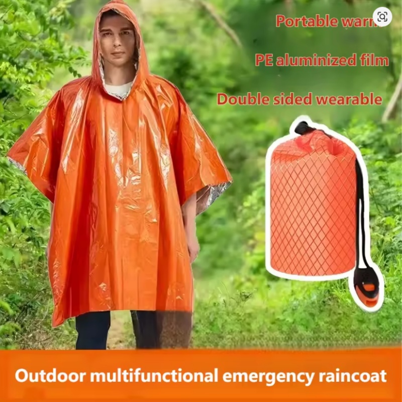 Emergency Poncho 4 Pcs,Film Th - Survival Blanket Reflective ulasan dan harga