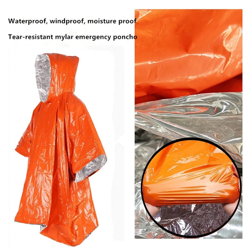 Portable Emergency Poncho 4‑Pi - Survival Blanket Reflective ulasan dan harga