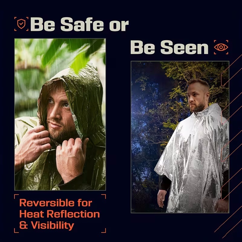 Portable Emergency Poncho 4‑Pi - Survival Blanket Reflective ulasan dan harga