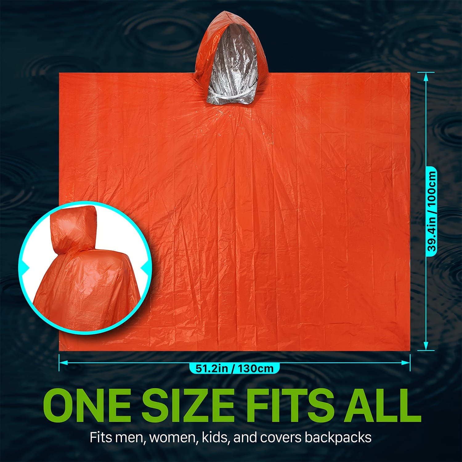 Emergency Survival Rain Poncho - Survival Blanket Reflective ulasan dan harga