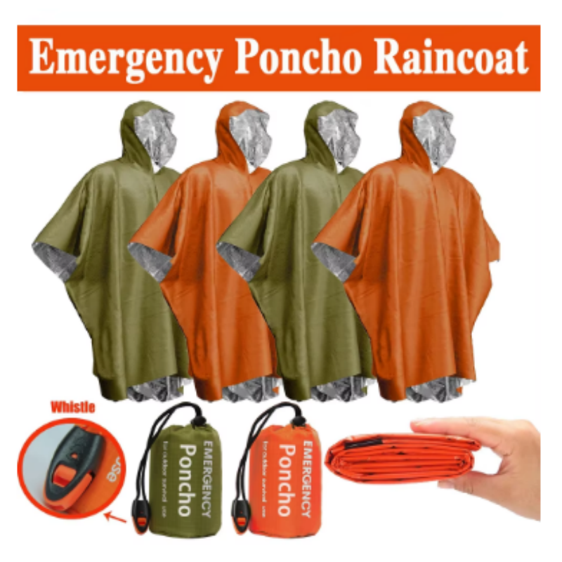 Single-Use Aluminum Film Therm - Emergency Poncho Rain ulasan dan harga